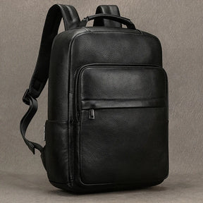 Mochila Executiva de Couro Legítimo All Black Prime