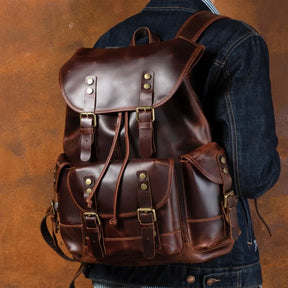 Mochila Masculina de Couro Legítimo Red Prime Soberana – Executiva Premium