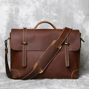 Pasta Masculina de Couro Executiva para Notebook Retro Brow