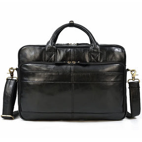 Maleta Masculina de Couro Legítimo All Black – Modelo Prime