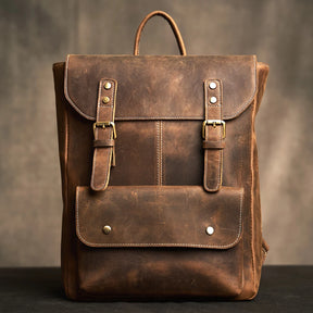 Mochila de Couro Genuíno Modelo Retro Prime