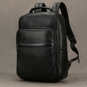 Mochila Executiva de Couro Legítimo All Black Prime