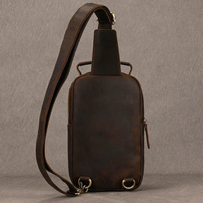 Bolsa Transversal Masculina de Couro Legítimo