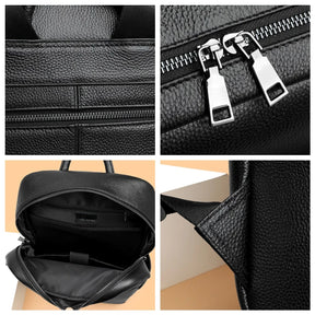 Mochila Masculina Executiva de Couro Legítimo – Modelo Premium All Black