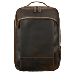 Mochila Masculina de Couro Legítimo para Notebook 15 polegadas – Modelo Clássico Slim FACILITYVIDA