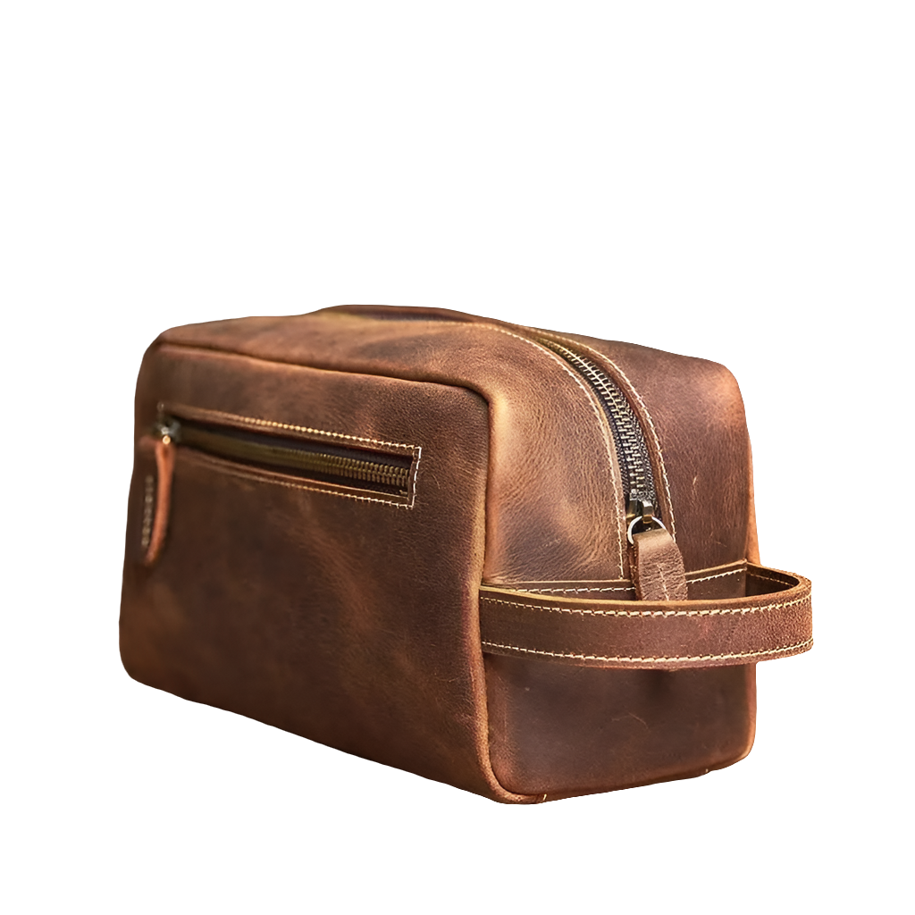 Nécessaire Masculina de Couro Premium – Modelo Vintage Clássico