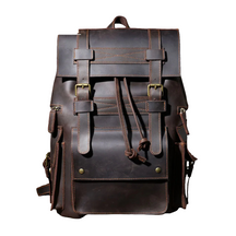Mochila Masculina Vintage de Couro Genuíno para Laptop – Modelo Herança