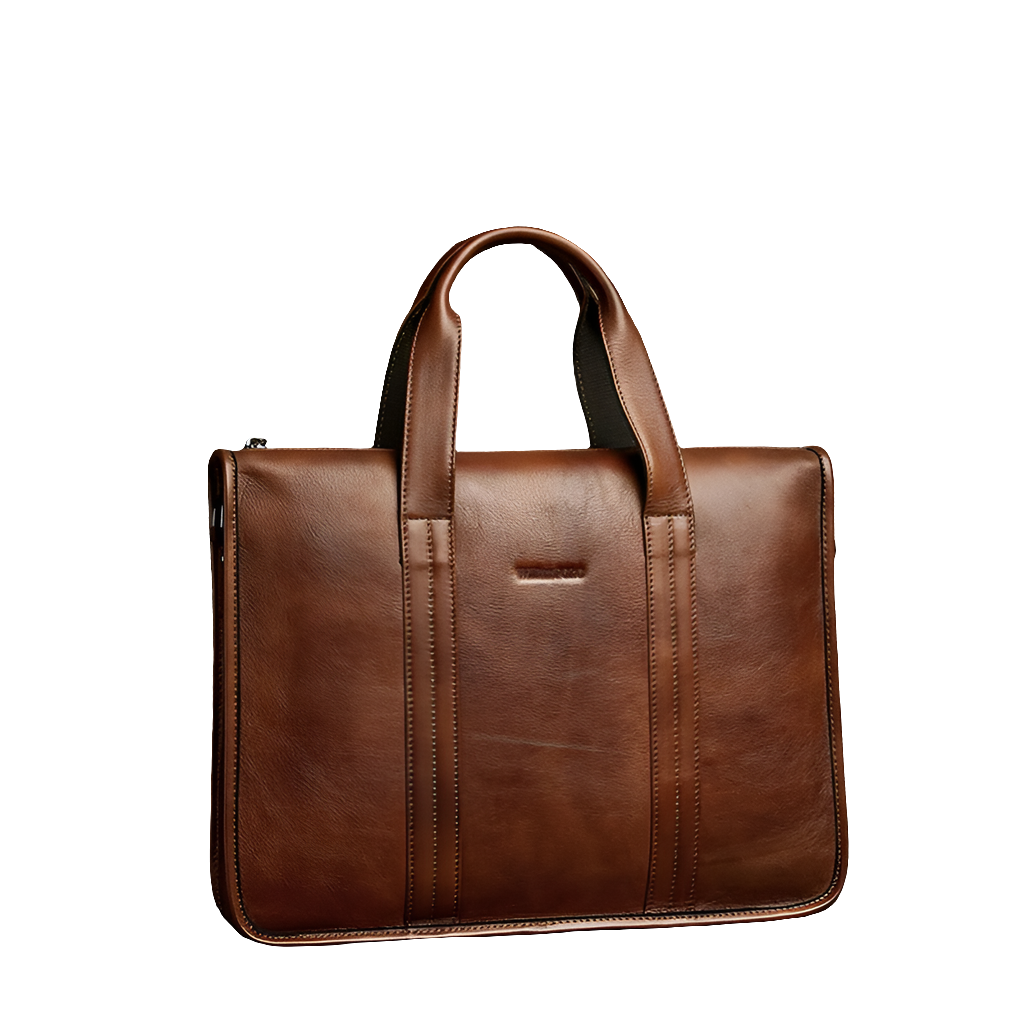 Bolsa de Mão em Couro William Polo com Alças para Ombros - Modelo Unissex Pasta Executiva