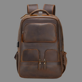 Mochila Masculina de Couro Genuíno para Notebook 17– Modelo Prime Executivo