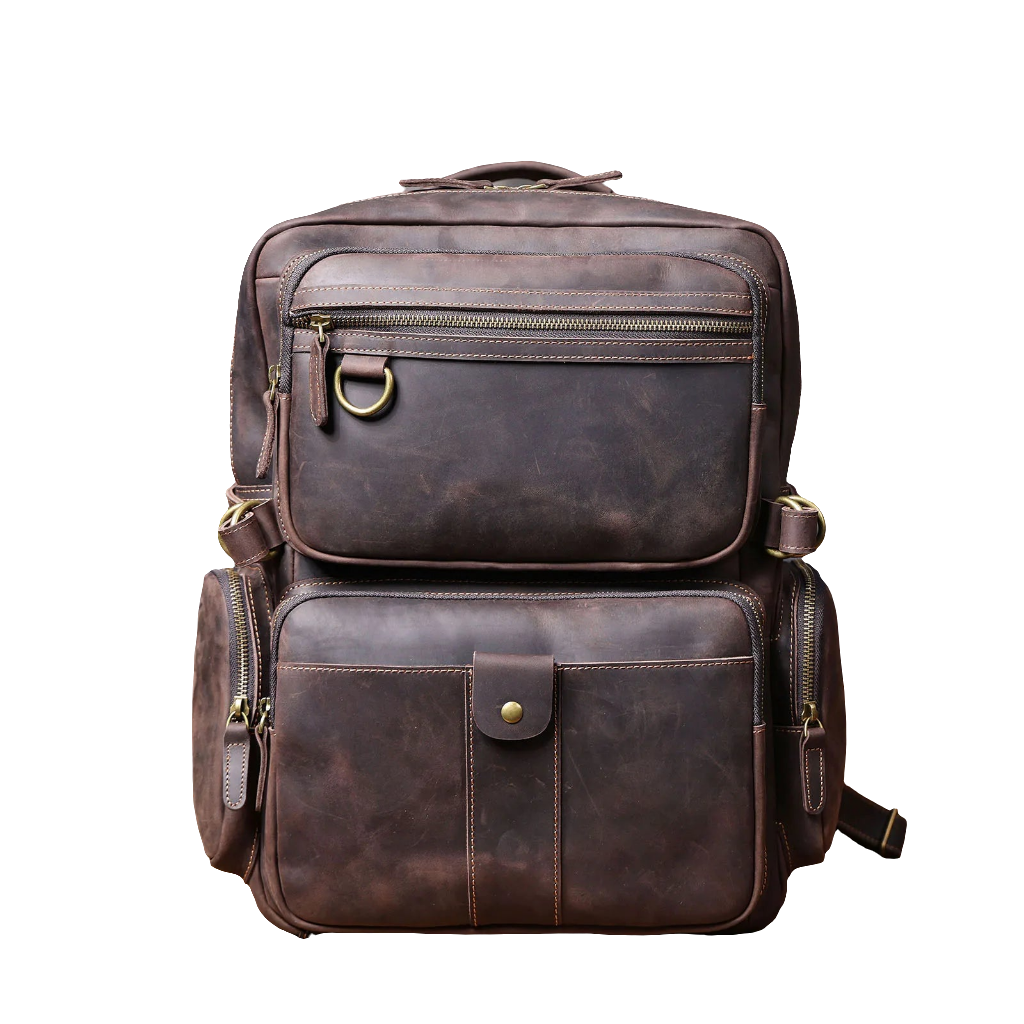 Mochila Masculina de Couro Original para Laptop – Modelo Prestige