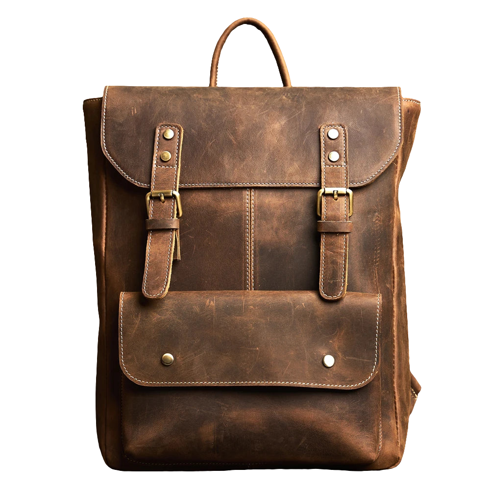 Mochila de Couro Genuíno Modelo Retro Prime