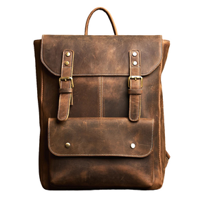 Mochila de Couro Genuíno Modelo Retro Prime