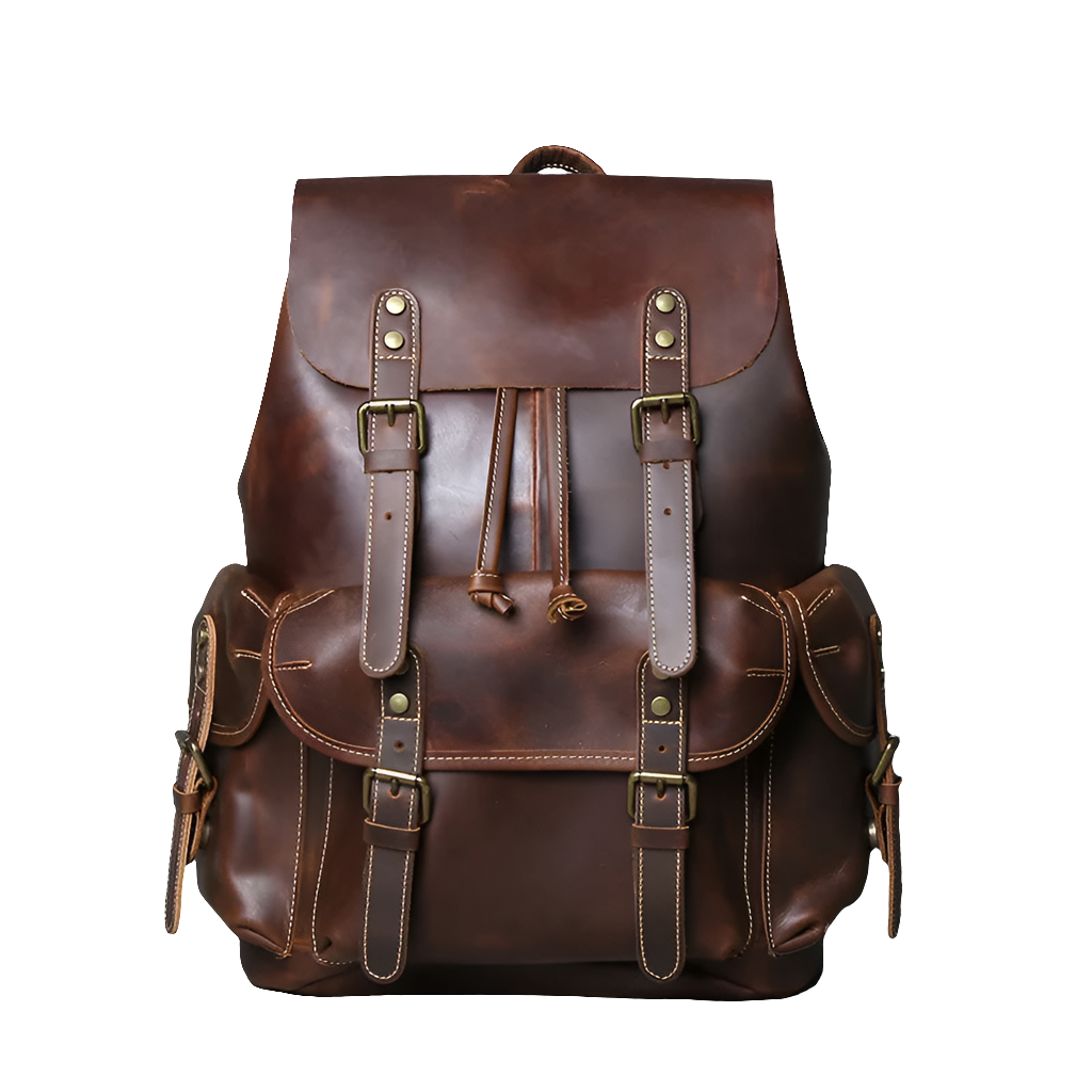 Mochila de Couro Genuíno Retro Horse Prime