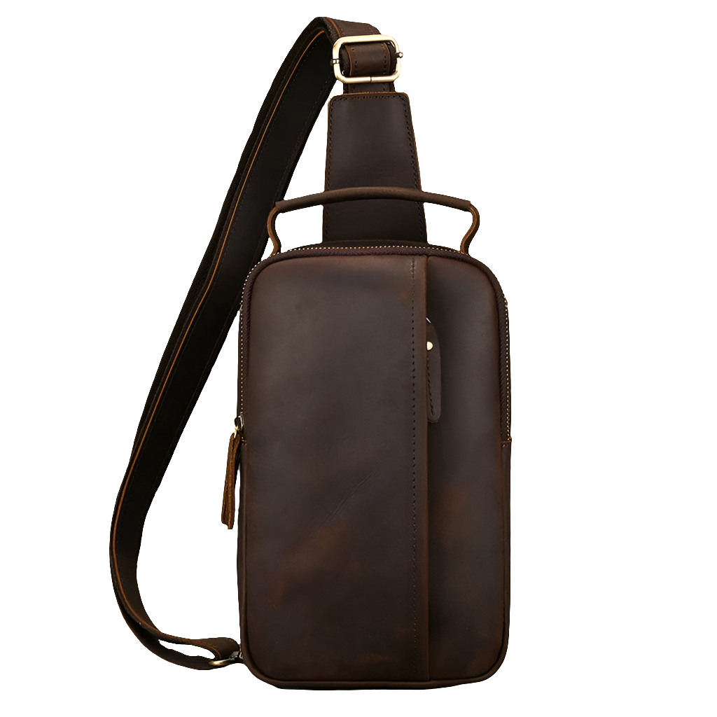 Bolsa Transversal Masculina de Couro Legítimo