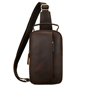 Bolsa Transversal Masculina de Couro Legítimo