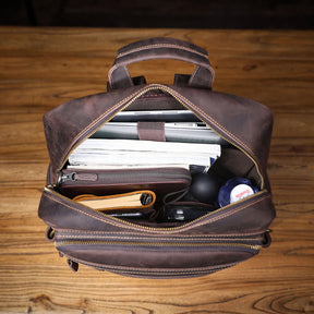 Mochila Masculina de Couro Original para Laptop – Modelo Prestige
