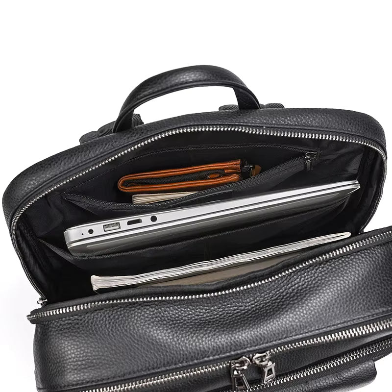 Mochila de Viagem em Couro Legítimo 16 Polegadas