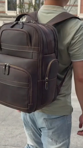 Mochila de Couro Masculina Executiva Prime para Notebook!