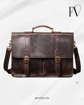 Pasta Masculina de Couro Vintage Para Notebook