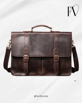 Pasta Masculina de Couro Vintage Para Notebook
