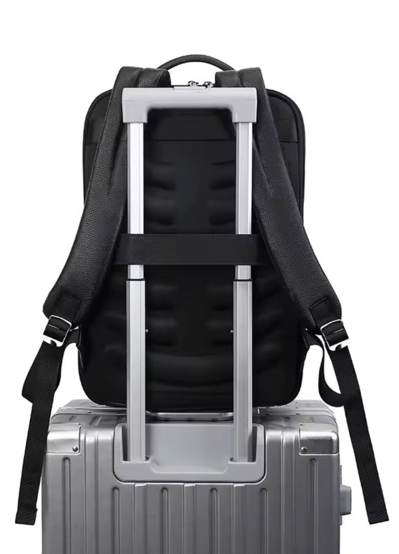 Mochila de Couro Legítimo Impermeável para Notebook