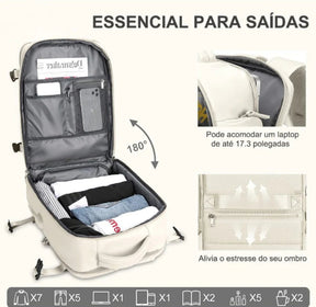 Mochila de Viagem Expansiva Impermeável com Carregamento USB – Modelo FacilityPlus