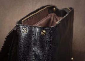 Mochila de Couro Legítimo Linha Prime Retro Allblack