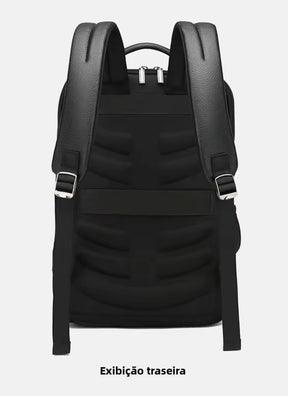 Mochila de Couro Legítimo Impermeável para Notebook