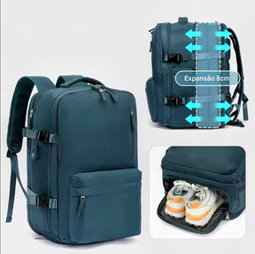 Mochila de Viagem Expansiva Impermeável com Carregamento USB – Modelo FacilityPlus