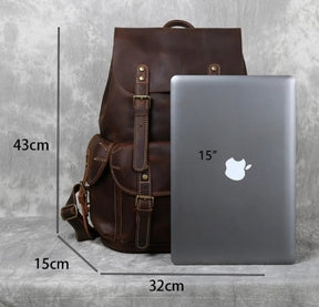 Mochila de Couro Genuíno Retro Horse Prime