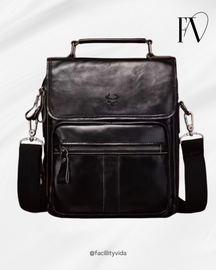 Bolsa Transversal Masculina de Couro Legítimo – Modelo Humerpaul