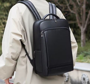 Mochila de Couro Legítimo Impermeável para Notebook