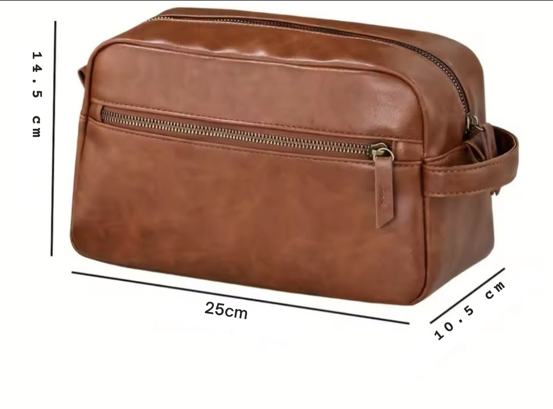Nécessaire Masculina de Couro Impermeável – Modelo Premium!