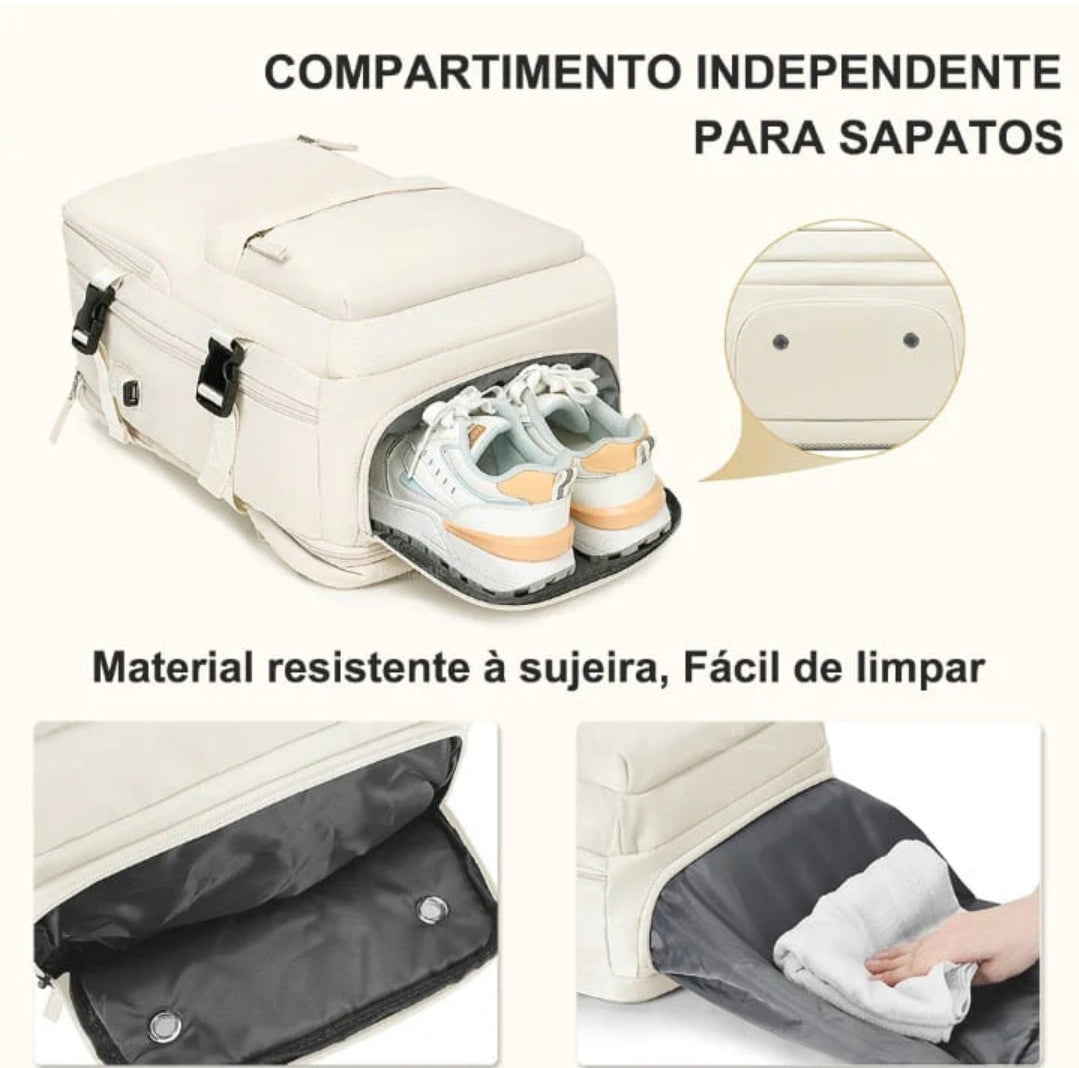 Mochila de Viagem Expansiva Impermeável com Carregamento USB – Modelo FacilityPlus