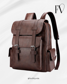 Mochila Masculina de Couro Vintage Britânica