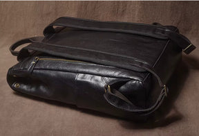 Mochila de Couro Legítimo Linha Prime Retro Allblack