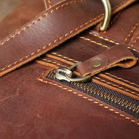 Mochila de Couro Genuíno Vintage Slim