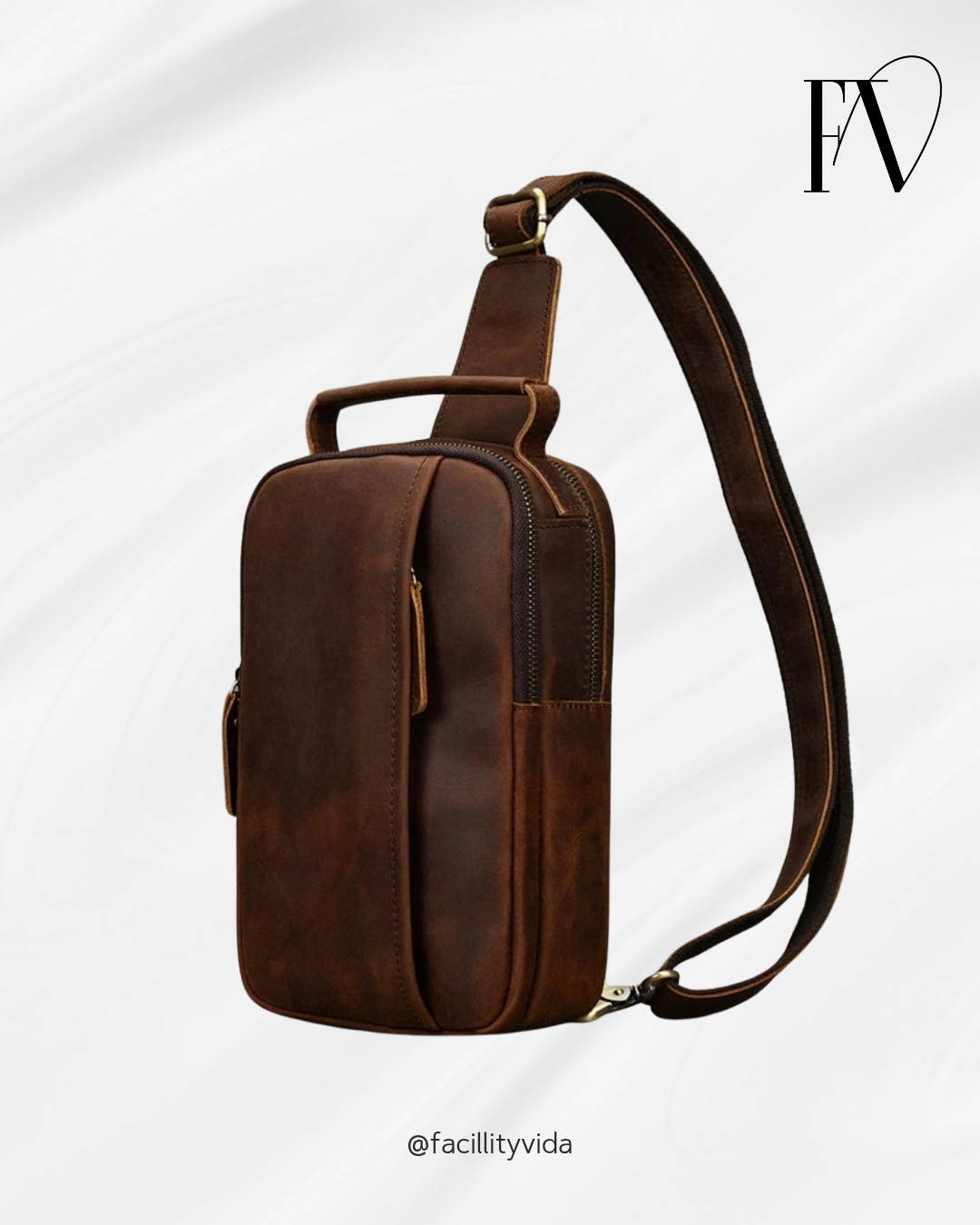 Bolsa Transversal Masculina de Couro Legítimo