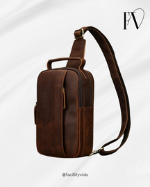 Bolsa Transversal Masculina de Couro Legítimo