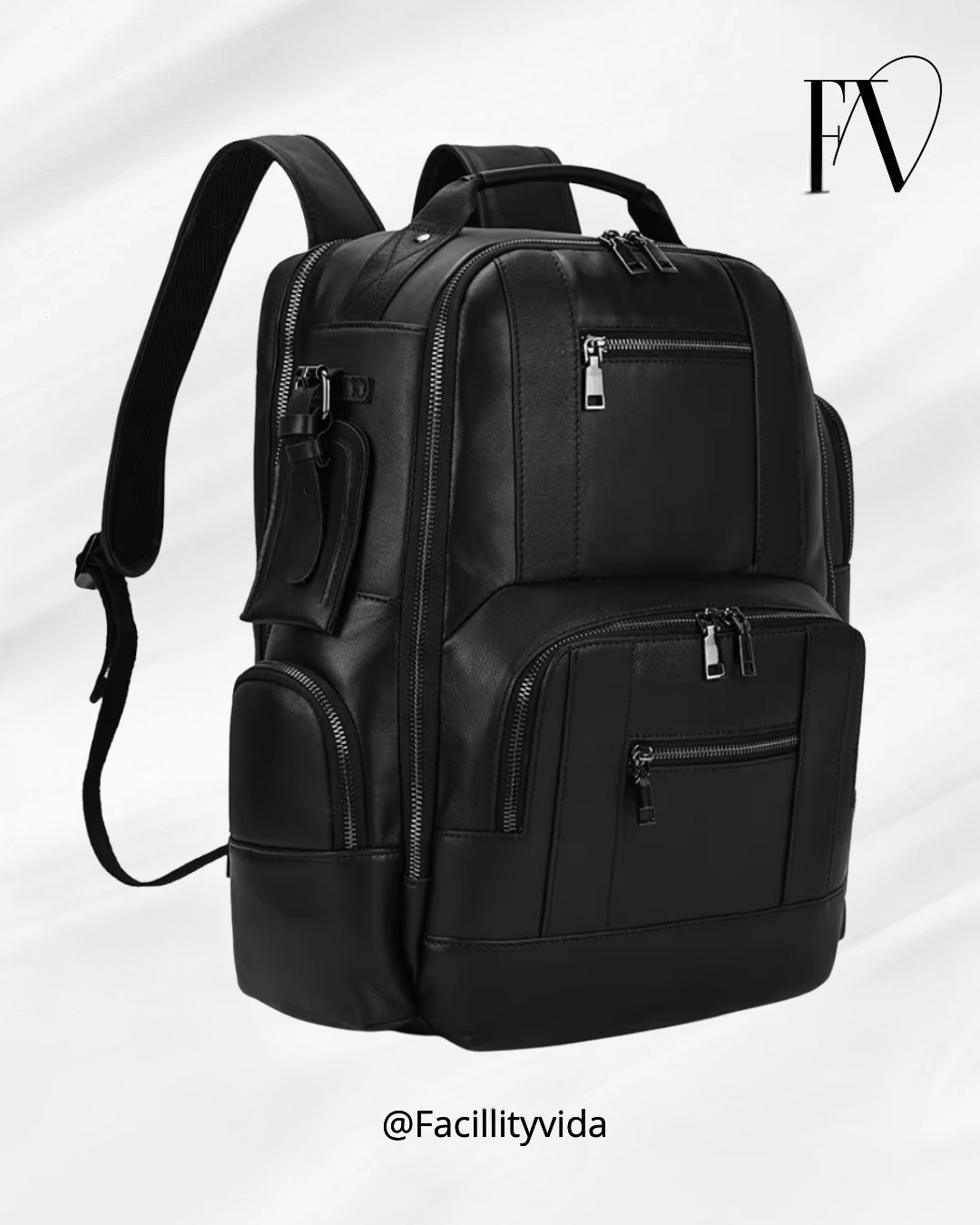 Mochila Masculina de Couro Legítimo para Notebook – Modelo Prime
