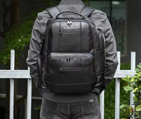 Mochila Masculina de Couro Legítimo para Notebook – Modelo Prime