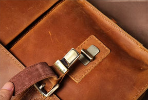 Pasta Masculina de Couro Vintage Para Notebook