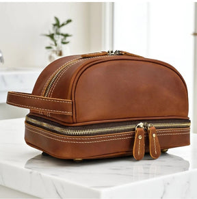 Nécessaire Masculina de Couro Genuíno – Modelo Cowhide