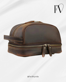 Nécessaire Masculina de Couro Genuíno – Modelo Cowhide