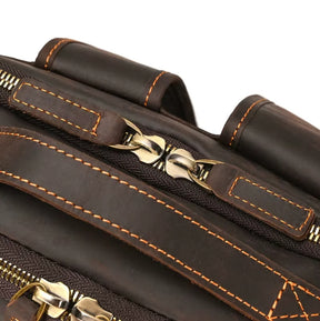 Mochila Masculina de Couro Legítimo para Notebook 15 Polegadas – Modelo Clássico Slim FACILITYVIDA
