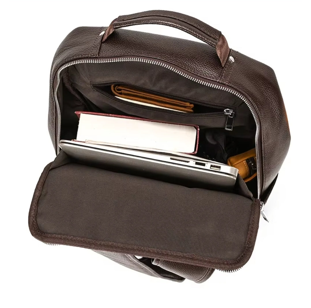 Mochila de Couro Executiva para Notebook com Tecnologia Usb