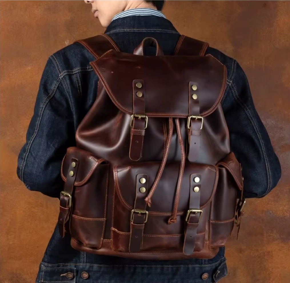 Mochila Masculina de Couro Legítimo Red Prime Soberana – Executiva Premium