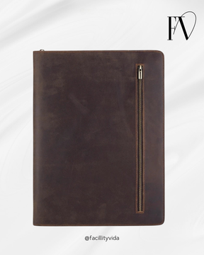 Pasta Executiva de Couro para Notebook, Tablet, Cartões e Documentos