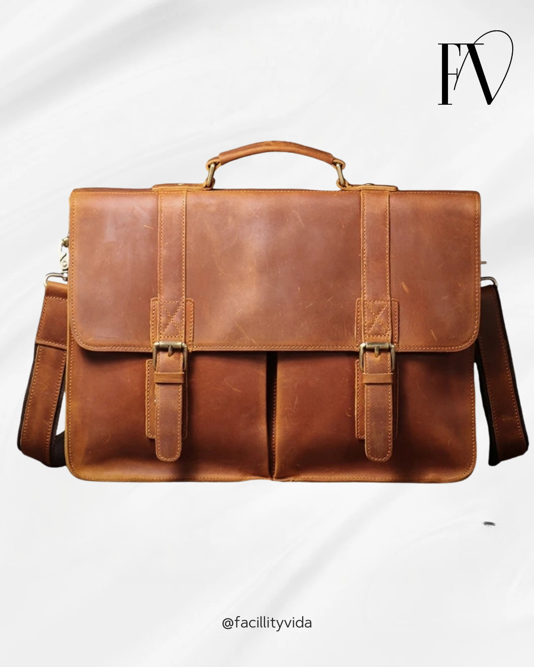 Pasta Masculina de Couro Vintage Para Notebook