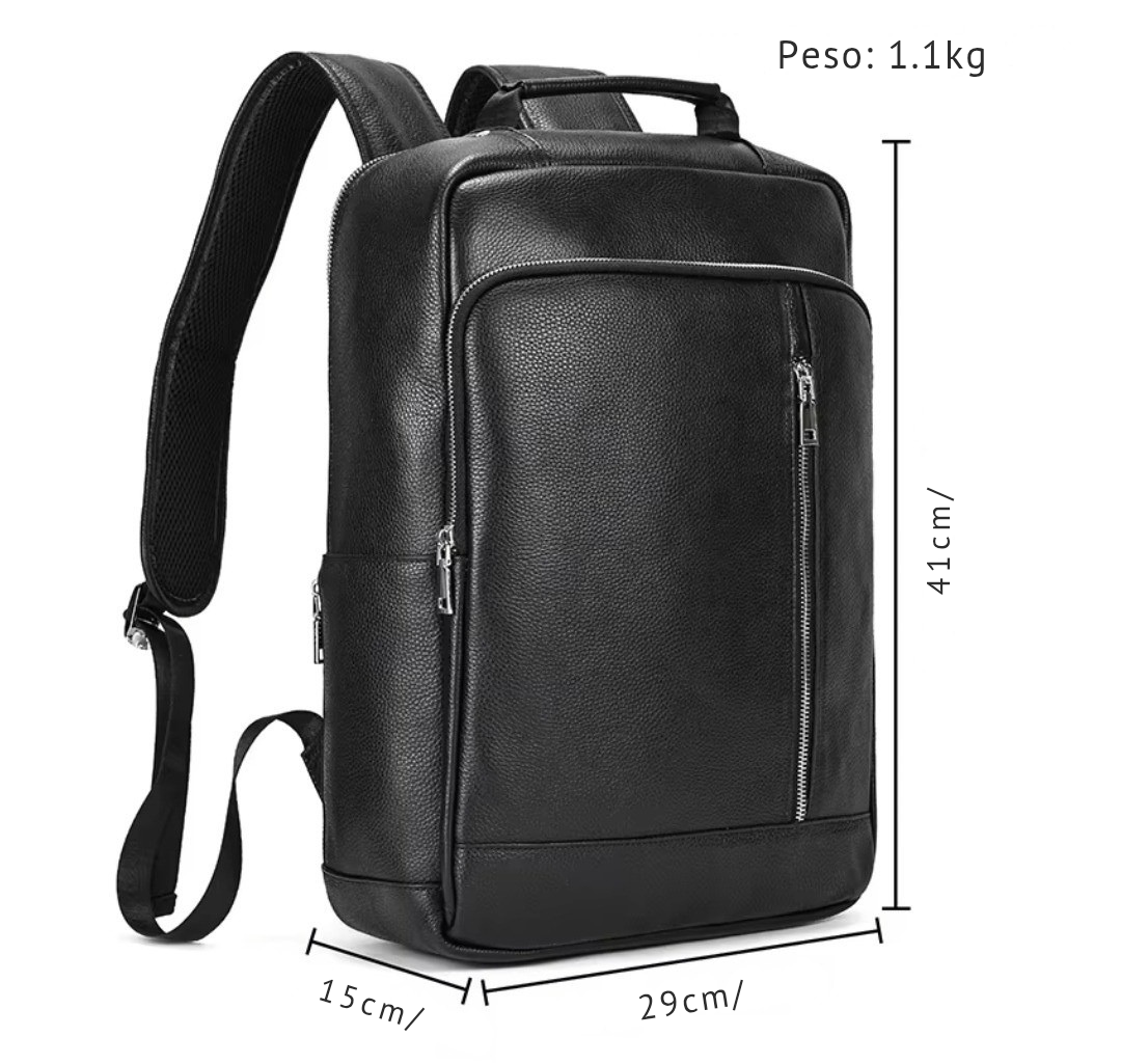 Mochila de Couro Executiva para Notebook com Tecnologia Usb